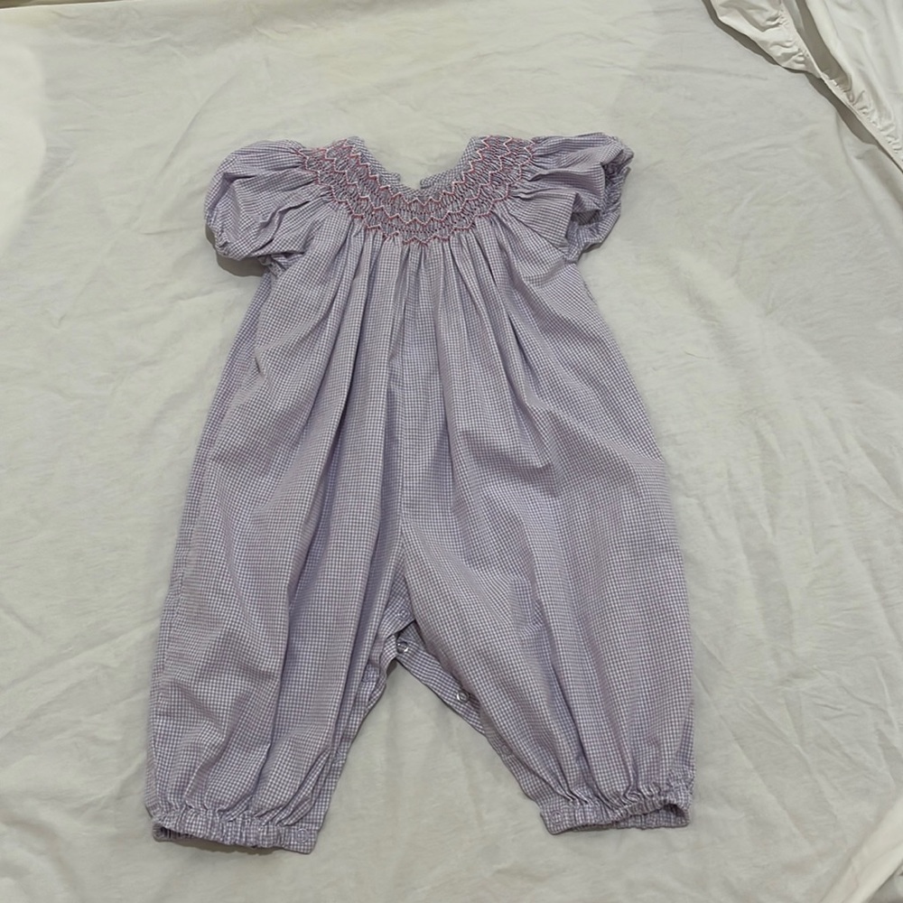 smocked baby girl onesie romper